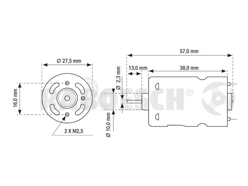 Raboesch motor stejnosměrný Blue RM-400 6V