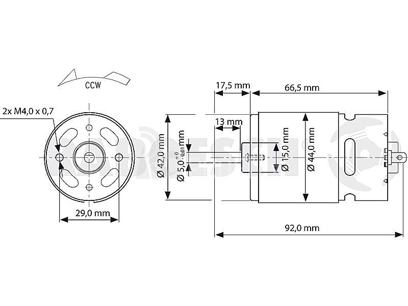 Raboesch motor stejnosměrný Blue RM-720 BB Turbo 9.6V