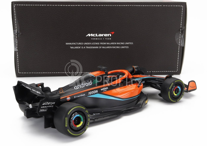 Rastar Mclaren F1 Mcl36 Mercedes Team Mclaren N 4 3rd Emilia Romagna Italy Gp 2022 Lando Norris 1:24 Oranžová Světle Modrá