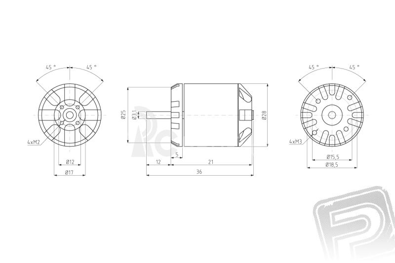 RAY G3 Brushless motor C2822-1200