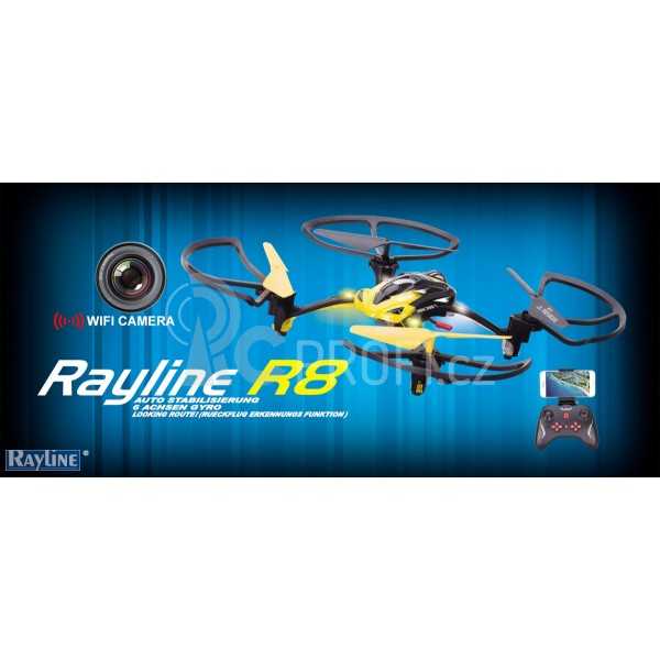 RC dron Rayline R8 FPV, žlutá