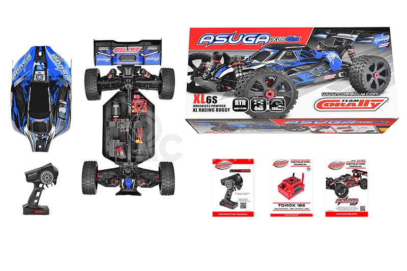 RC auto Asuga XLR 6S - buggy 4WD - RTR, modrá