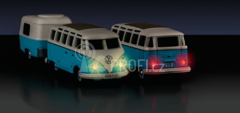 RC auto CARSON VW T1 bus Samba s přívěsem