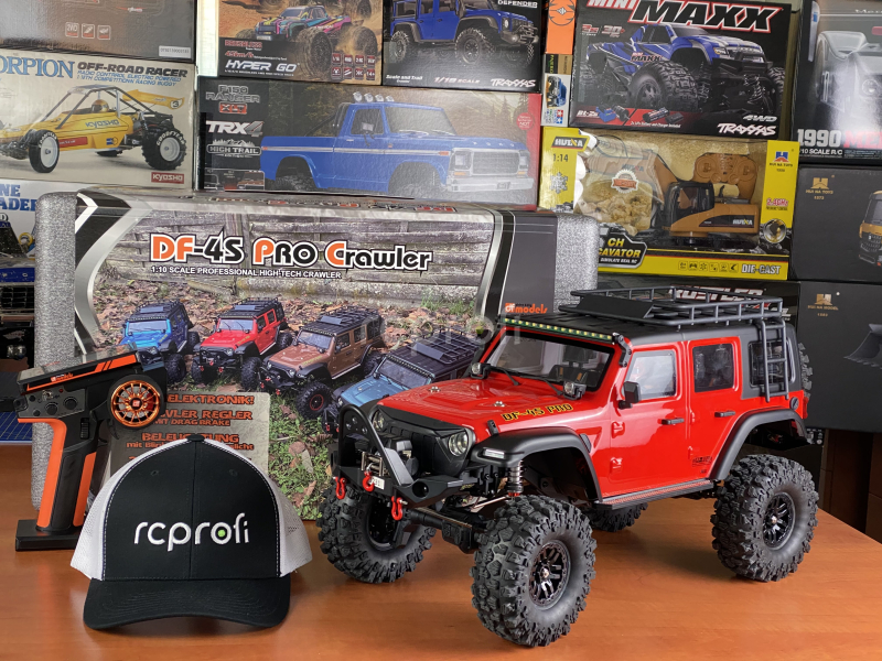 RC auto DF-4S PRO Crawler 313mm 1:10, červená