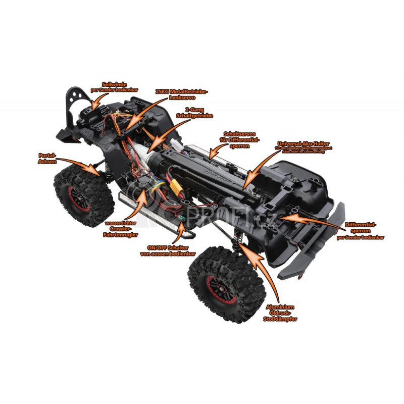 RC auto DF-4S PRO Crawler 313mm 1:10, modrá