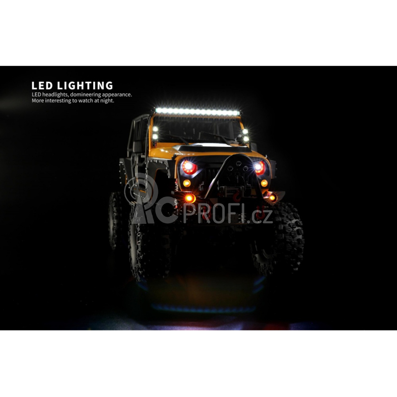 RC auto DF-4S PRO Crawler 313mm 1:10, žlutá