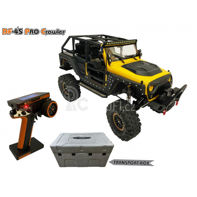 RC auto DF-4S PRO Crawler 313mm 1:10, žlutá