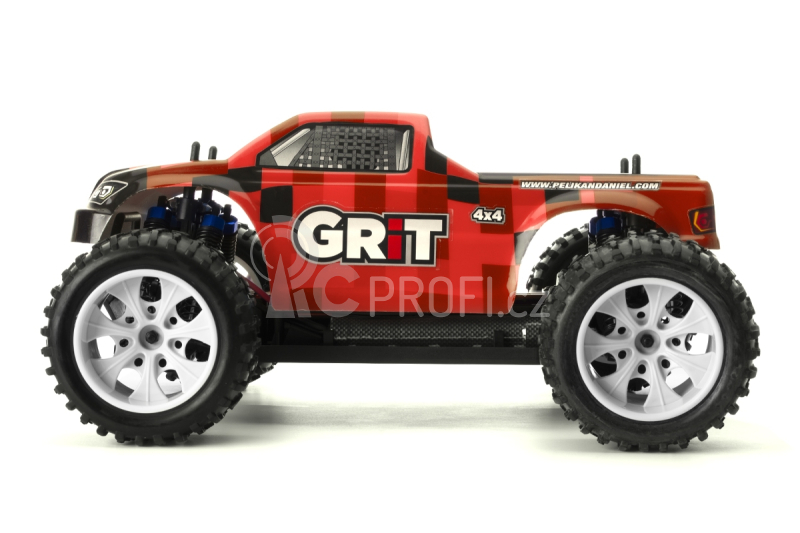 RC auto HiMOTO Monster EMXT GRIT, červené kostky