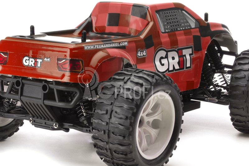 RC auto HiMOTO Monster EMXT GRIT, červené kostky