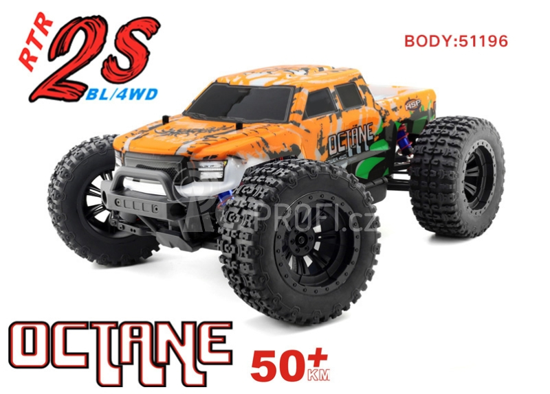 RC auto HSP Octane PRO 1/10 RTR Monster Truck, oranžová