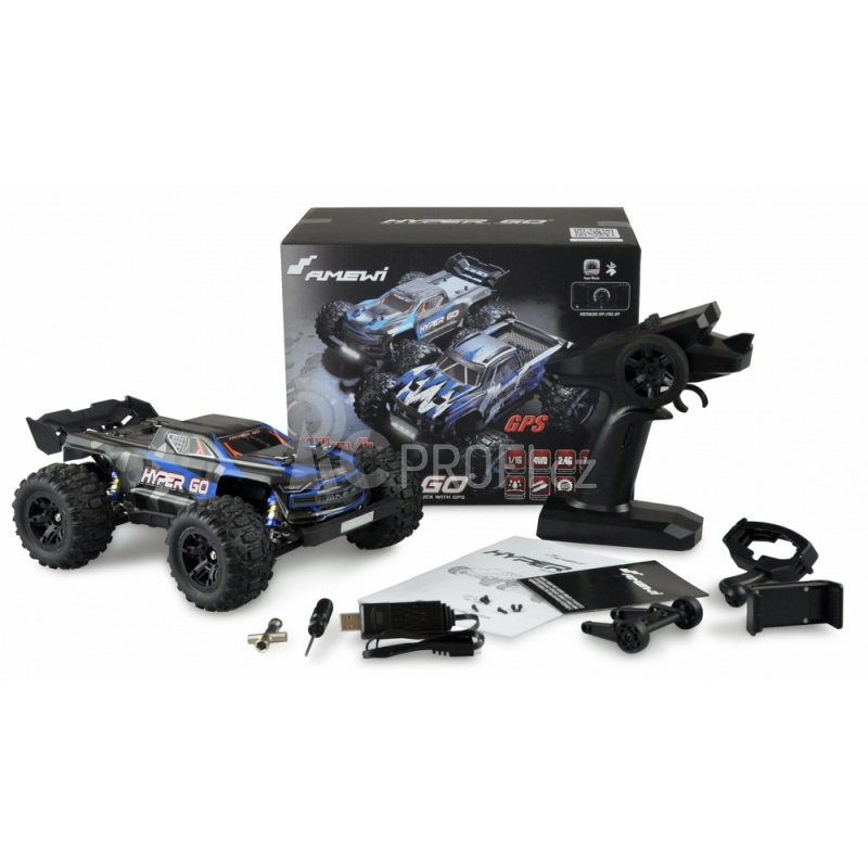 RC auto Hyper Go Truggy s GPS brushed, modročerná