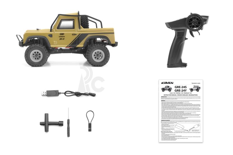 RC auto KAVAN GRE-24 RTR crawler 1:24, písková