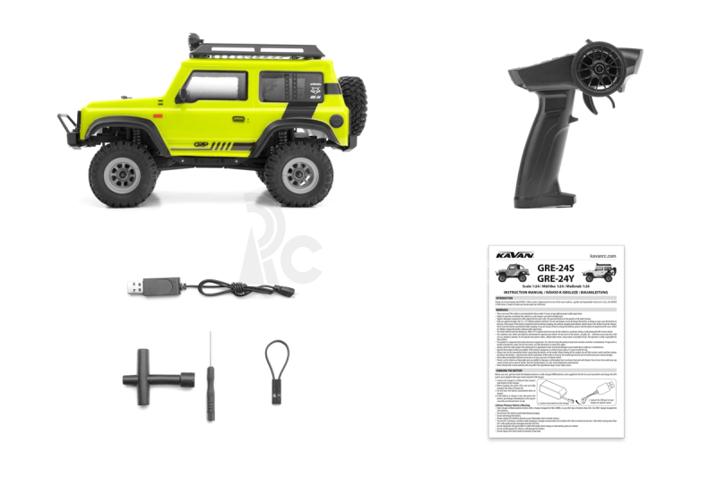 RC auto KAVAN GRE-24 RTR crawler 1:24, žlutá