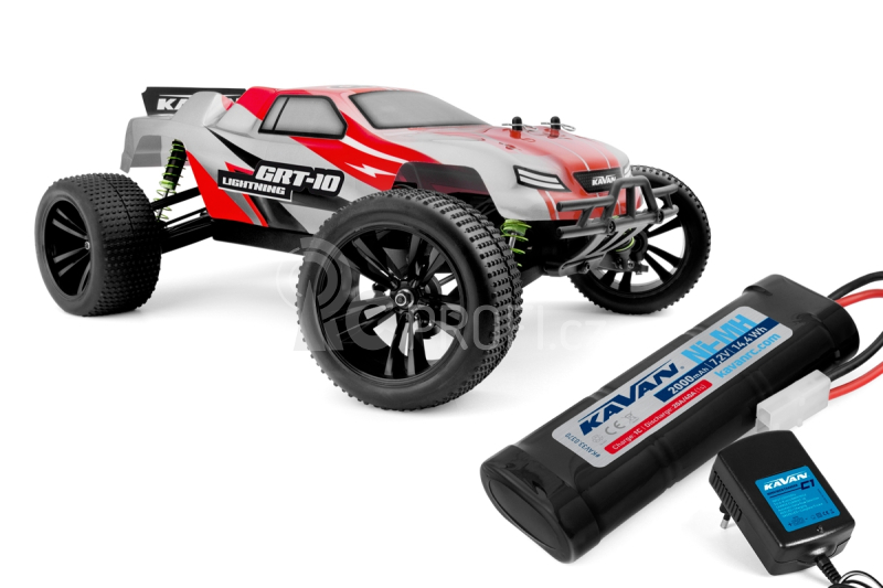 RC auto KAVAN GRT-10 Lightning 2,4 GHz 4WD Truggy 1:10, červená