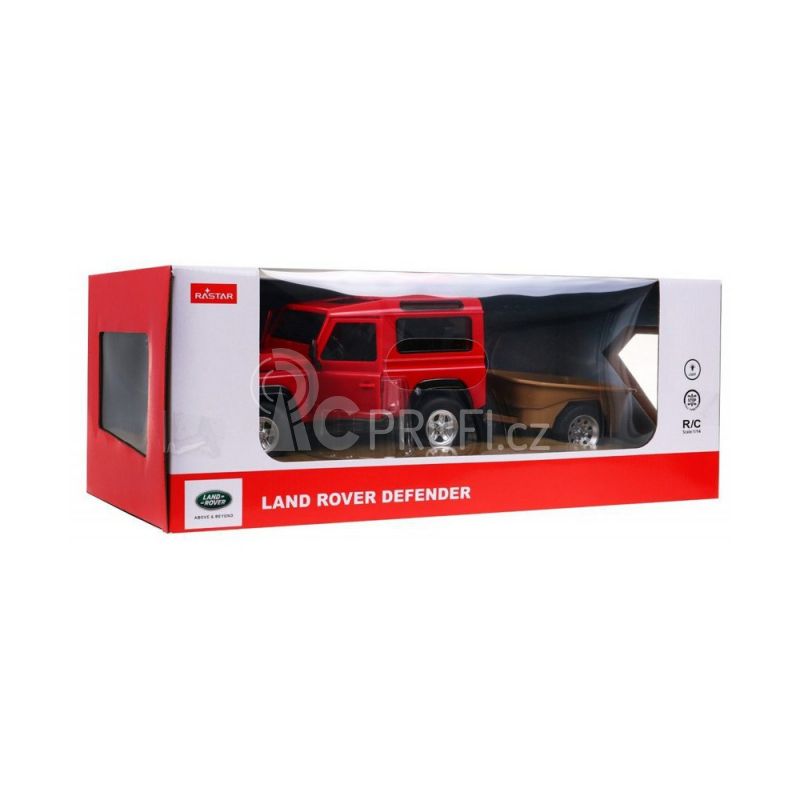 RC auto Land Rover Defender, červená