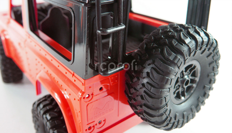 RC auto Land Rover Defender D90, červená