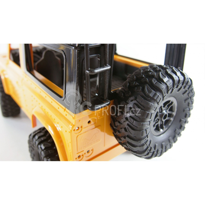 RC auto Land Rover Defender D90, žlutá