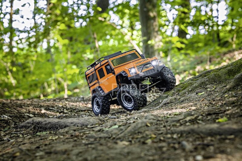 RC auto Land Rover Defender Rock Crawler, oranžová