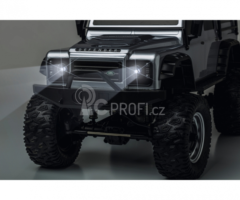 RC auto Land Rover Defender Rock Crawler, stříbrná