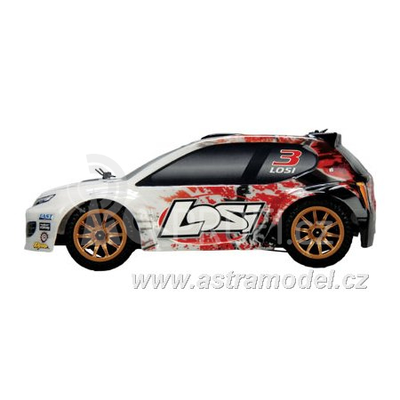 RC auto Losi Micro-Rally Car 1:24 4WD, bílý/červený