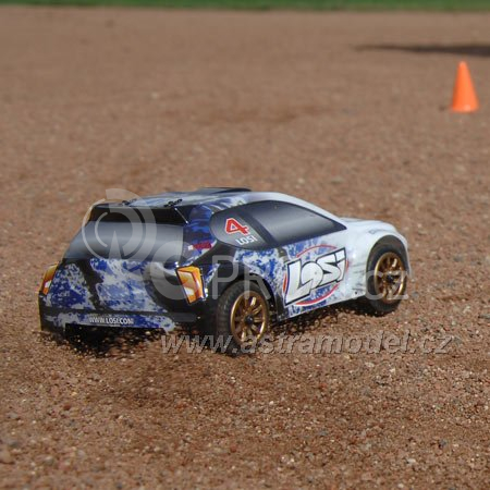 RC auto Losi Micro-Rally Car 1:24 4WD, bílý/červený