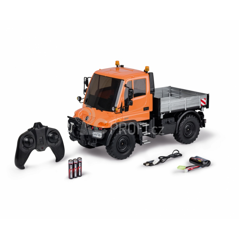 RC auto MB Unimog U300, oranžová