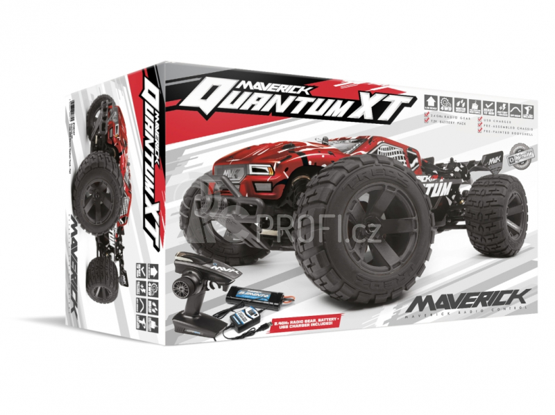 RC auto Quantum XT 1/10 4WD Stadium Truck, červená