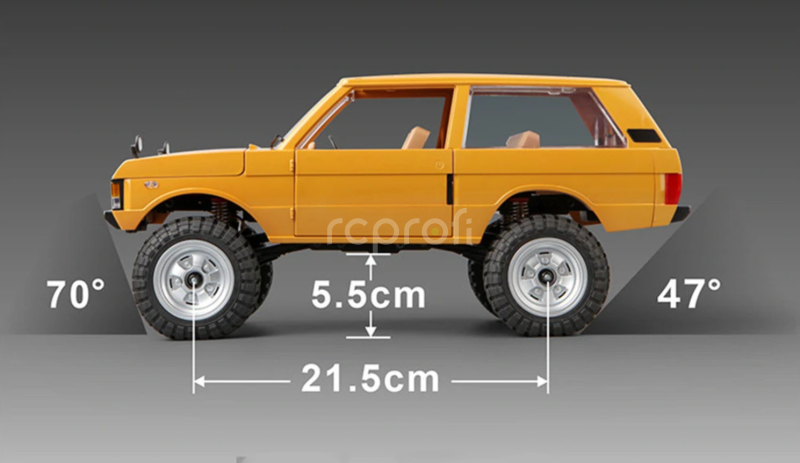 RC auto Range Rover 1970, žlutá + náhradní baterie