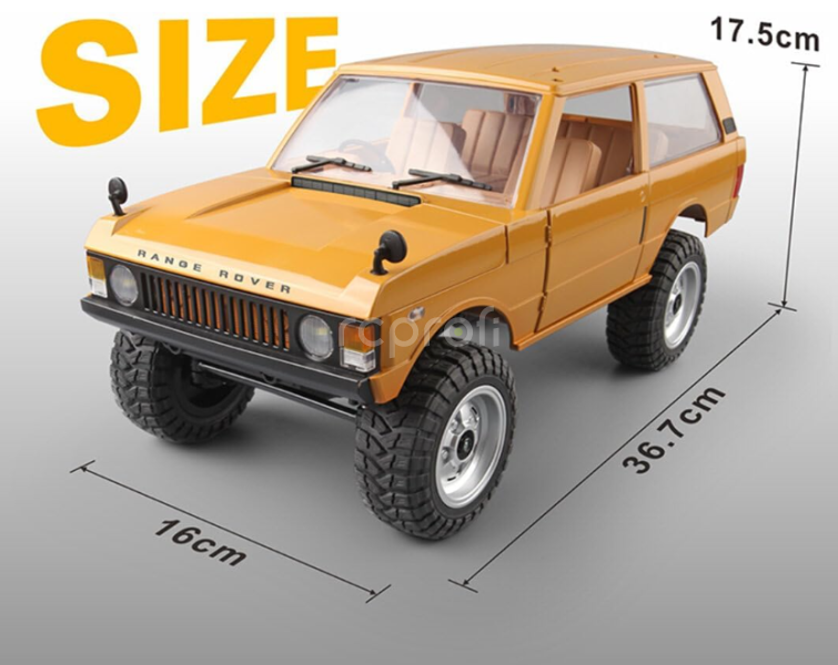RC auto Range Rover 1970, žlutá + náhradní baterie