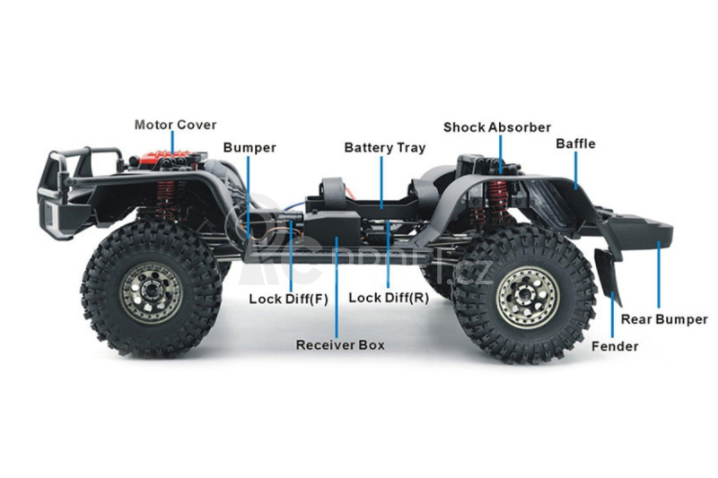 RC auto Rescuer 1/10 sada 2,4GHz, bílá