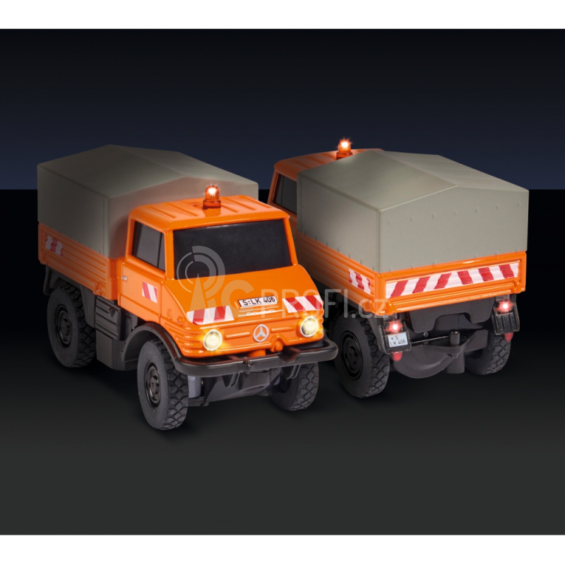 RC auto s přívěsem MB Unimog U406