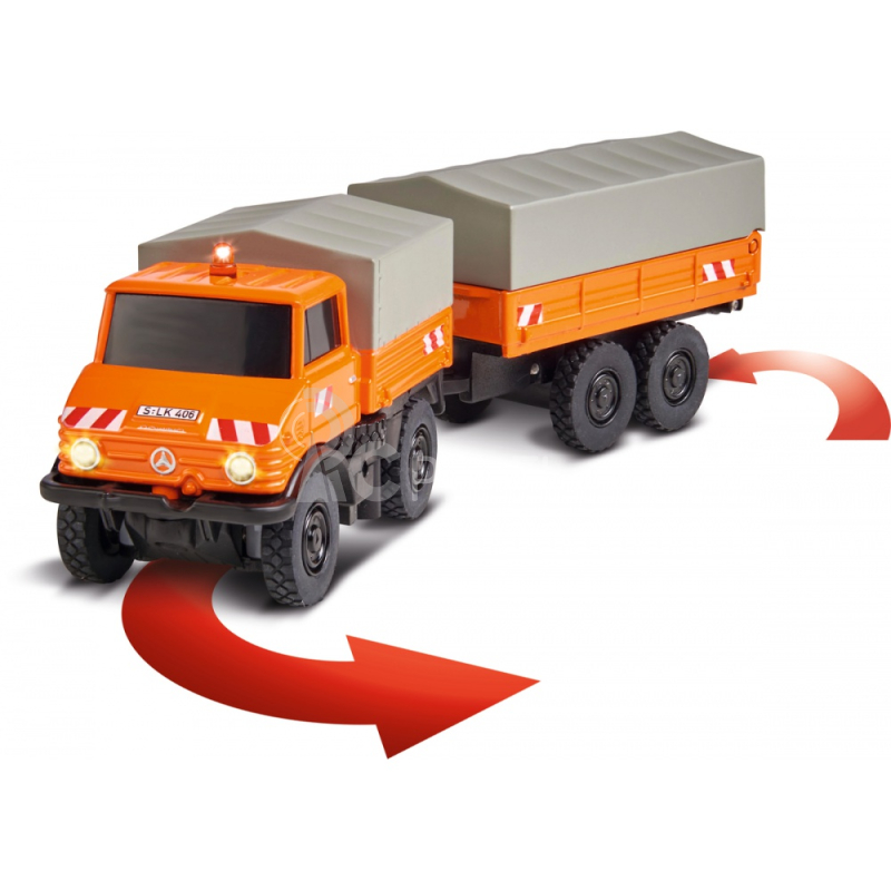 RC auto s přívěsem MB Unimog U406