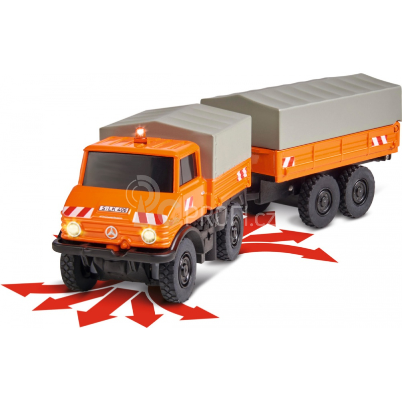 RC auto s přívěsem MB Unimog U406
