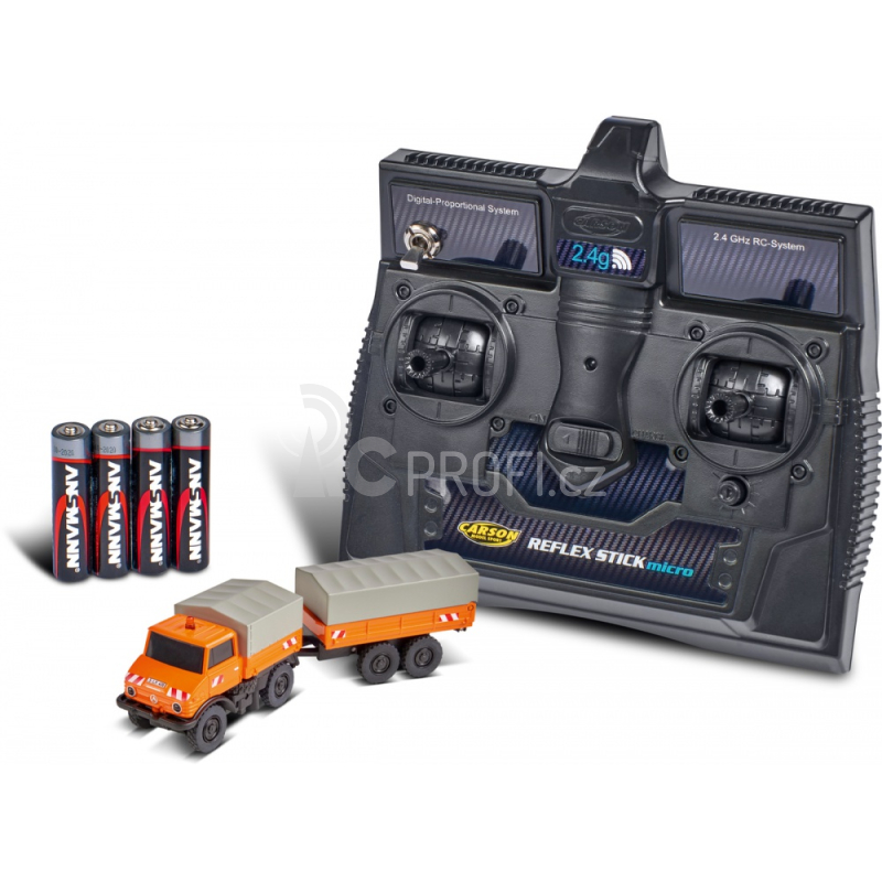 RC auto s přívěsem MB Unimog U406