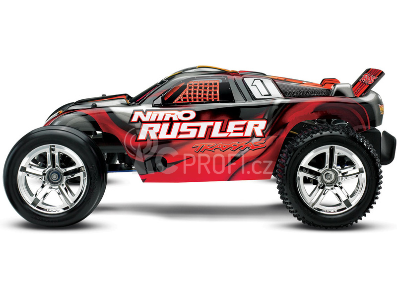 RC auto Traxxas Nitro Rustler 1:10, modrá