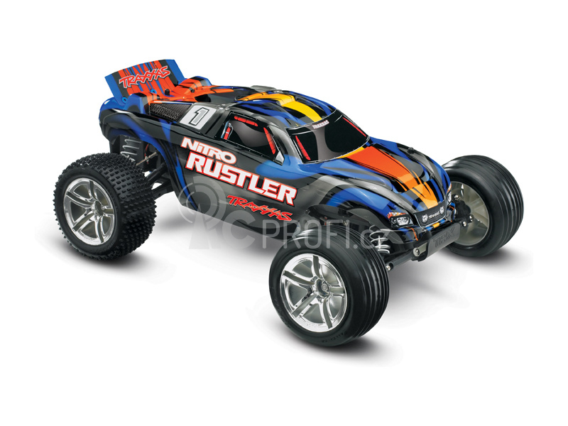 RC auto Traxxas Nitro Rustler 1:10, modrá