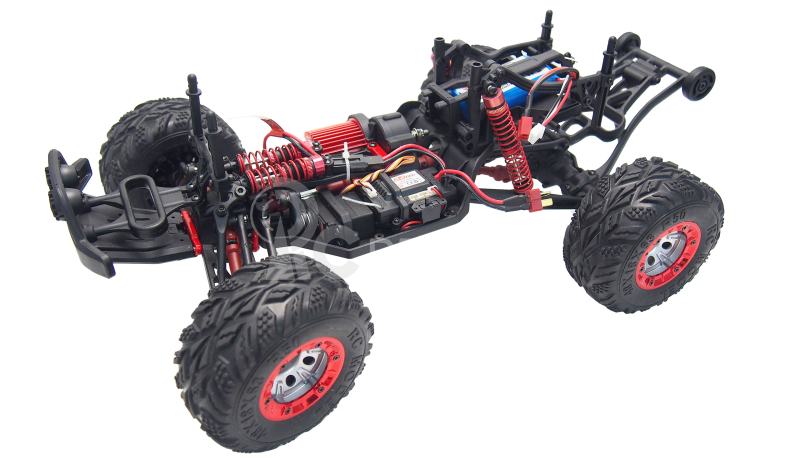 RC auto X-King monstertruck, červená