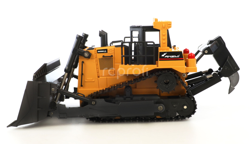 RC buldozer s funkční radlicí a zadním drapákem 1:24