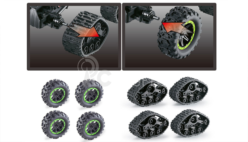 RC crawler CLIMBER s pásy i pneu, červená
