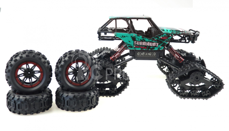 RC crawler CLIMBER s pásy i pneu, zelená