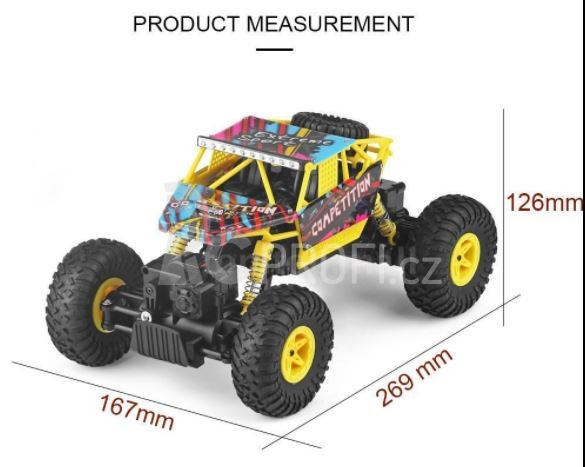 RC crawler Competition 1:18, žlutá