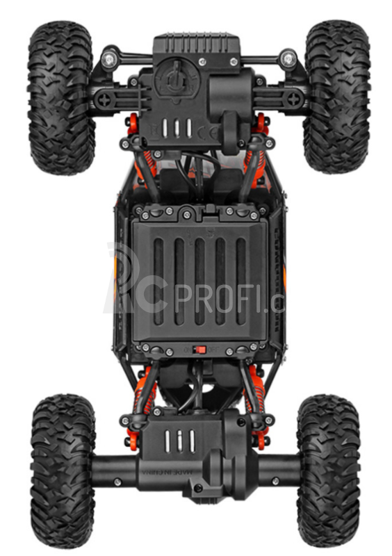 RC crawler Engine 1:18, oranžová + náhradní baterie