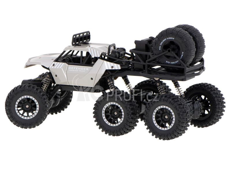 RC crawler Pick up 6x6, stříbrná