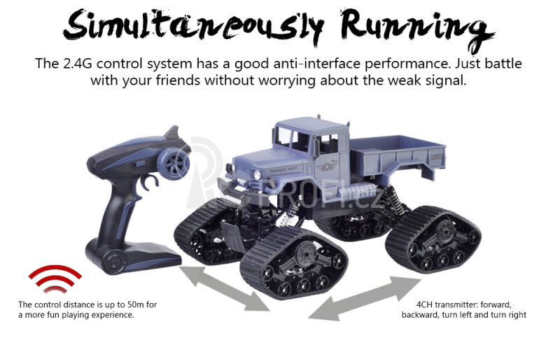 RC crawler Rock Rover s pásy, šedá