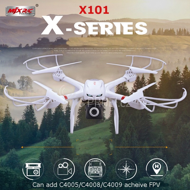 Dron MJX X101 FPV s kamerou C4018 v ALU kufru