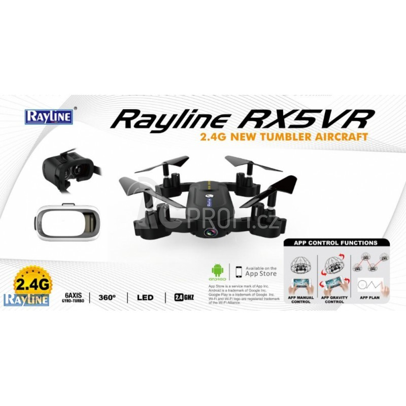 Dron Rayline X5VR s VR brýlemi, černá