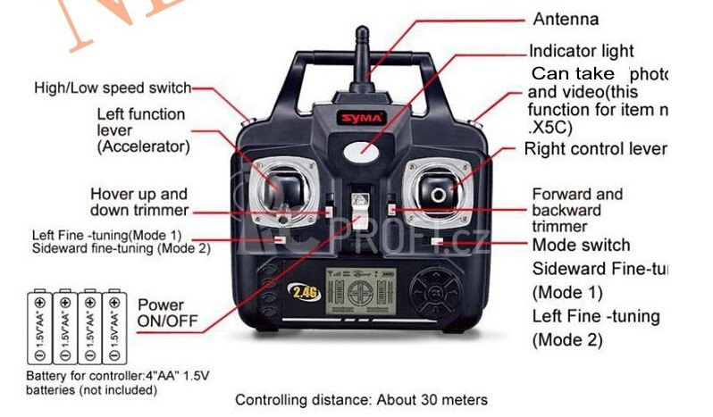 RC dron Syma X5C v ALU kufru