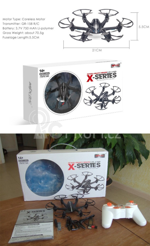 RC dron X800 3G ovládání, černá