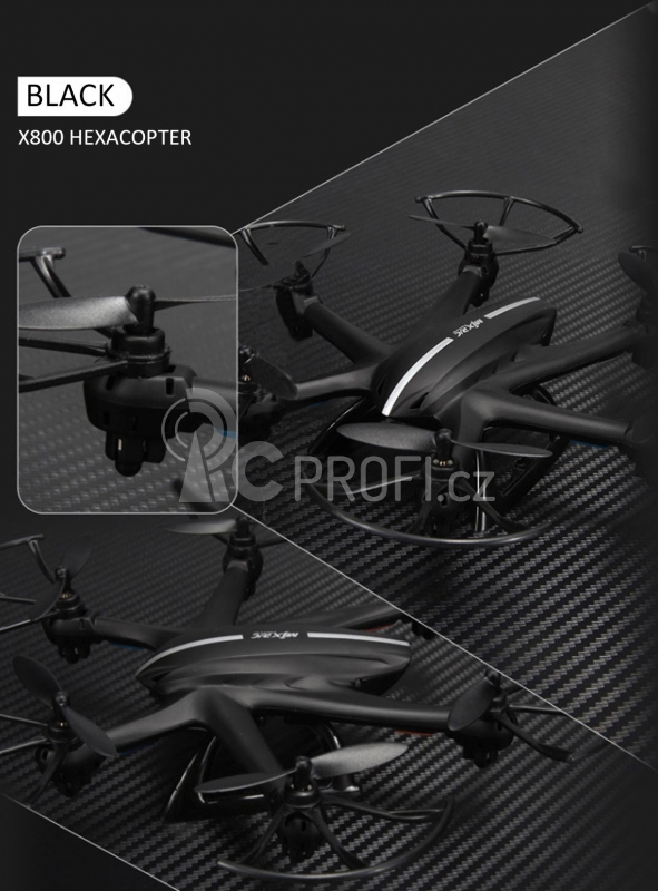 RC dron X800 3G ovládání + HD kamera C4016, černá