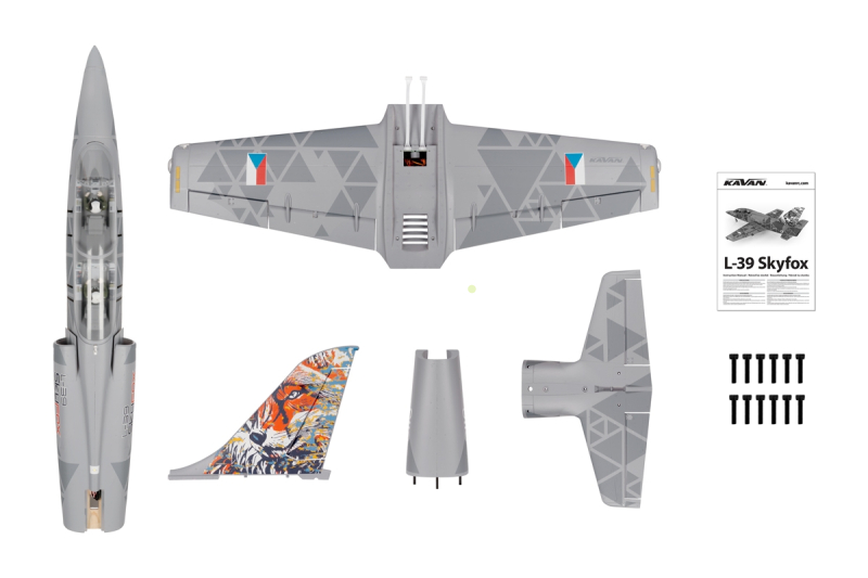 RC letadlo KAVAN L-39 Skyfox 1088mm, šedá